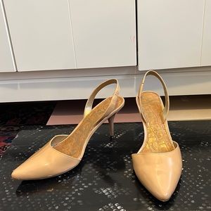 Sam Edelman nude stiletto sling back heel Size 9